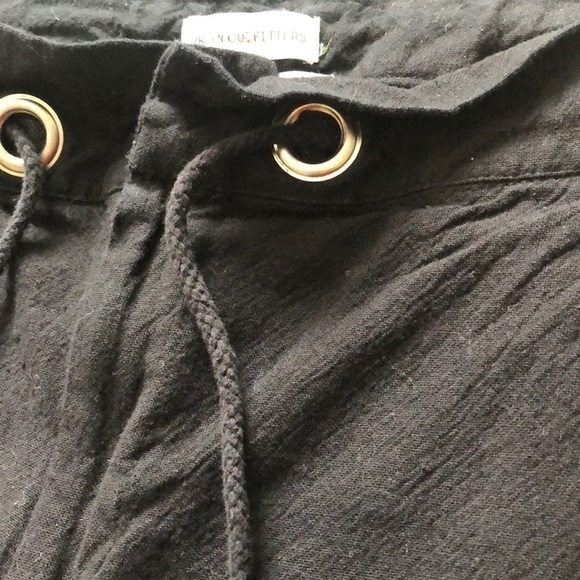 Urban outfitters high waisted black grommet straight leg drawstring pants S - Picture 3 of 6